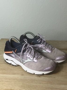 Mizuno Women's Running Shoes - Light Lavender/Black with Orange Accent